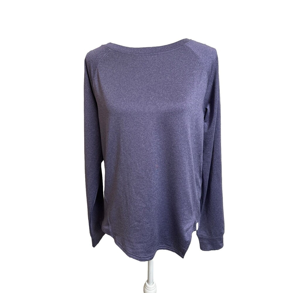 NWT CBUK Women's L Purple Jackson Crewneck Asymmetrical Raglan Long Sleeve Shirt